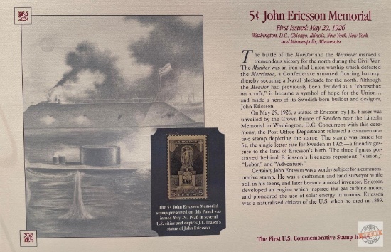 Stamps - The First Commemorative Stamp Issues, 5-cent John Ericsson Memorial stamp