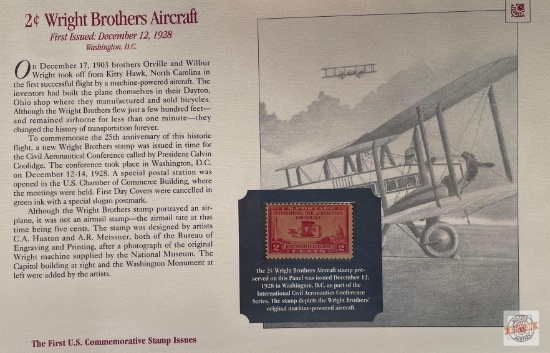 Stamps - The First Commemorative Stamp Issues, 2-cent Wright Brothers Aircraft