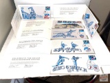 Stamps -...6 USA Winter Olympics Official commemorative Souvenir packets with stamp covers
