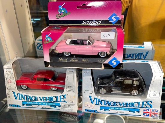 3 Vintage die cast metal replicas
