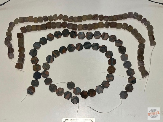 4 strands of lapidary stones