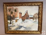 Artwork - Original Watercolor, Barn in Winter