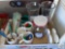 Kitchen - Mugs, vases, Pillsbury glass canister, misc. utensils