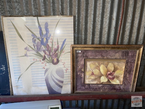 Artwork - 2 Floral, 23"wx19"h and 22"wx28'h