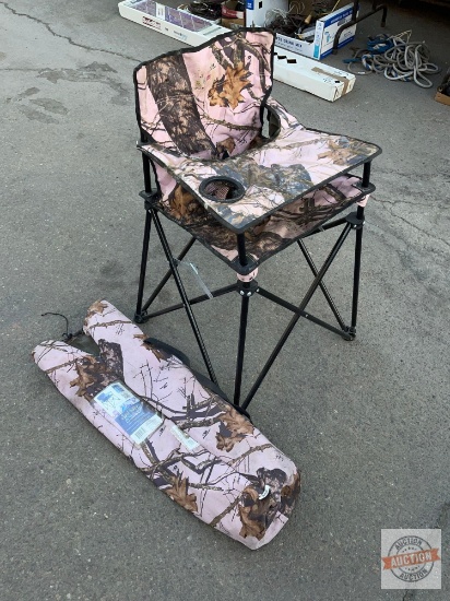 Ciao Baby Highchair, folding w/carry bag, pink camouflage