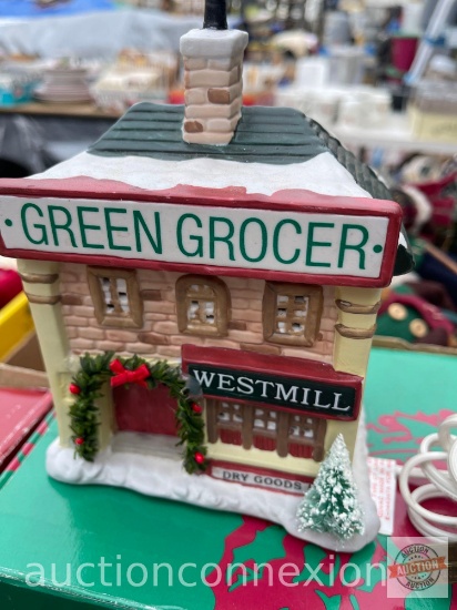 Christmas - 4 Ceramic Holiday Houses, orig. boxes
