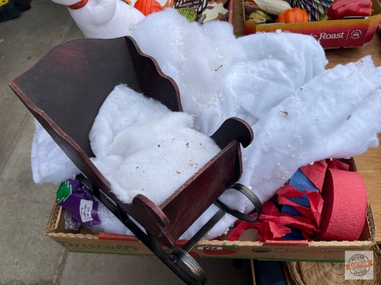 Christmas - Wooden Sleigh and Buffalo Snow