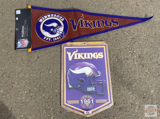 Sports Collectibles - 2 - Winning Streak Sports NFL Pigskin Genuine Wool Pennant 34" and Wincraft NF