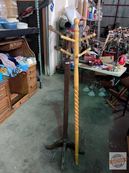Coat racks - 2 wooden coat rack trees