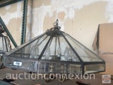 Light Fixtures - Beveled Glass hanging light with smoked glass