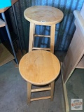 Furniture - 2 wooden stools, 21
