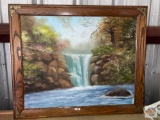 Artwork - Large oil on canvas in ornate oak frame
