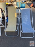 2 Beach chairs, folding, swag seated