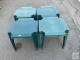 4 Resin patio end tables, 17