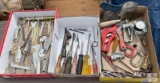 Tools - Screwdrivers, wrenches, air gauge, sm. C-clamps, cutters, Alan wrenches, putty knives etc.