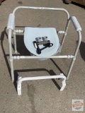 Invalid Toilet chair and Tub handle bar and fold out cane handle attachment