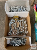 Chains - Misc chain links, hooks and 6 1/2 foot chain