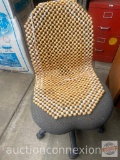Furniture - Office chair with beaded seat cover, 5 star base