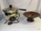 Chafing dish and wood pedestal bowl 10
