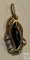 Jewelry - Pendant, Onyx with 3 diamonds 14k 1.7glry -
