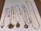 Jewelry - 5 costume necklaces and misc. pendants, hearts, teapot, Merry Christmas, shell