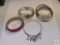 Jewelry - Bracelets, 6, 3pc. curved bangle set, Butterfly clasp bangle, 1 red clasp bangle