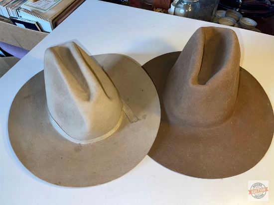 2 men's Western felt hats
