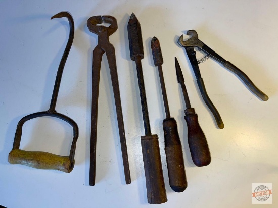 Vintage tools - 5 - Blacksmith tools and hay hook