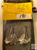 Jewelry - Earrings, Butterflies, marked .925 but NOT sterling