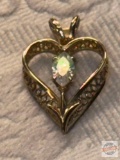 Jewelry - Pendant, Heart with 1 stone, 14k gold filled
