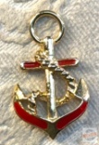Jewelry - Pendant, Anchor with red enamel