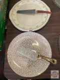 Glassware - 2 round glass serving platters