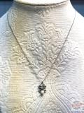 Jewelry - Necklace with pendant, sterling Bow pendant w/ pearl 1.7 gtw