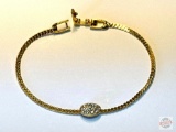 Jewelry - Bracelet with attached oval with 14 stones, Goldette NY