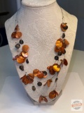 Jewelry - Necklace, Triple strand wire and shell with beads