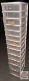 Storage Drawer Tower on Wheels - White with 13 clear drawers