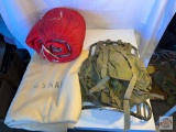 Military US Navy blanket, Army Backpack and sleeping bag
