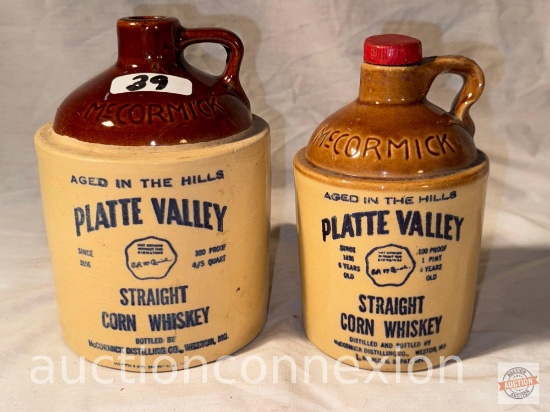2 McCormick Corn Whiskey pottery jugs