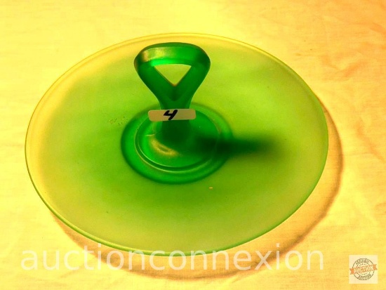Glassware - Green satin glass server