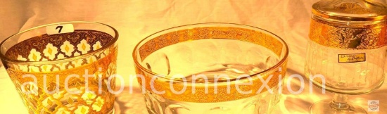 Glassware - 3 - 1960's Culver 22k gold rimmed
