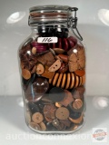 Buttons - Brown, black, blue, Red