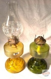 2 Oil 1970's oil lanterns, Harvest gold and avocado Green