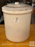 Crock #3, with lid, chips in lid rim