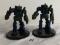 Lot of 2 Pieces Loose 2002 Collector Wizkids Miniature Mechwarrior War Figures - 2