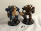 Lot of 2 Pieces Loose 2003 Collector Wizkids Miniature Mechwarrior War Figures - 2