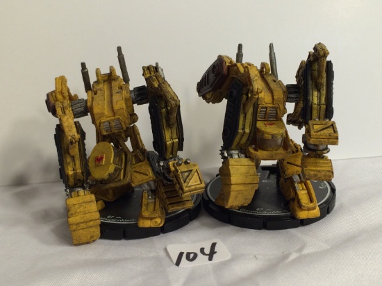 Lot of 2 Pieces Loose 2002 Collector Wizkids Miniature Mechwarrior War Figures -2"Tall