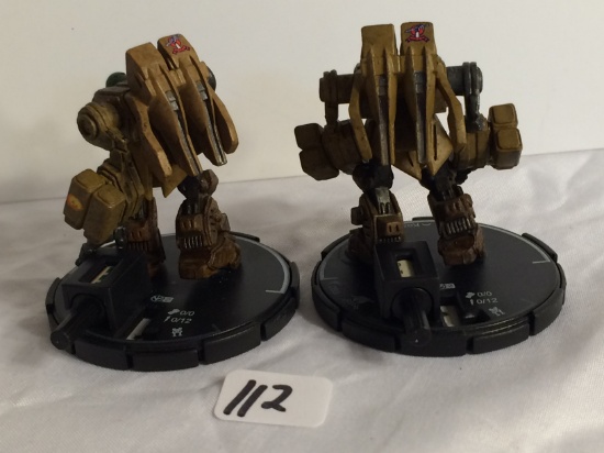 Lot of 2 Pieces Loose 2002 Collector Wizkids Miniature Mechwarrior War Figures - 2"Tall