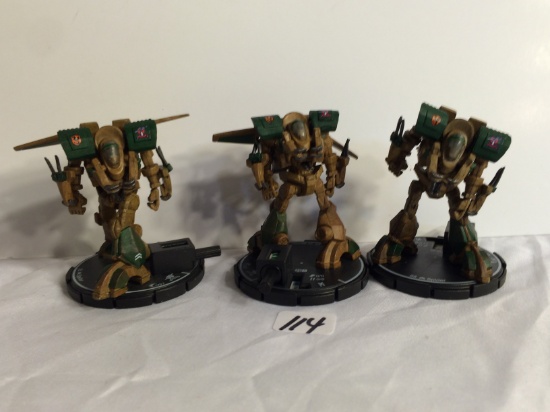 Lot of 3 Pieces Loose 2002 Collector Wizkids Miniature Mechwarrior War Figures - 2"Tall