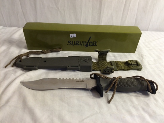 Collector NIP Master Cutlery Survivor Stainless SteelKnife #HK-6001S 14.1/4" Long By 3" Box Size