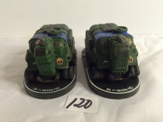 Lot of 2 Pieces Loose 2002 Collector Wizkids Miniature Mechwarrior War 24 Mobil HQ Vehicles